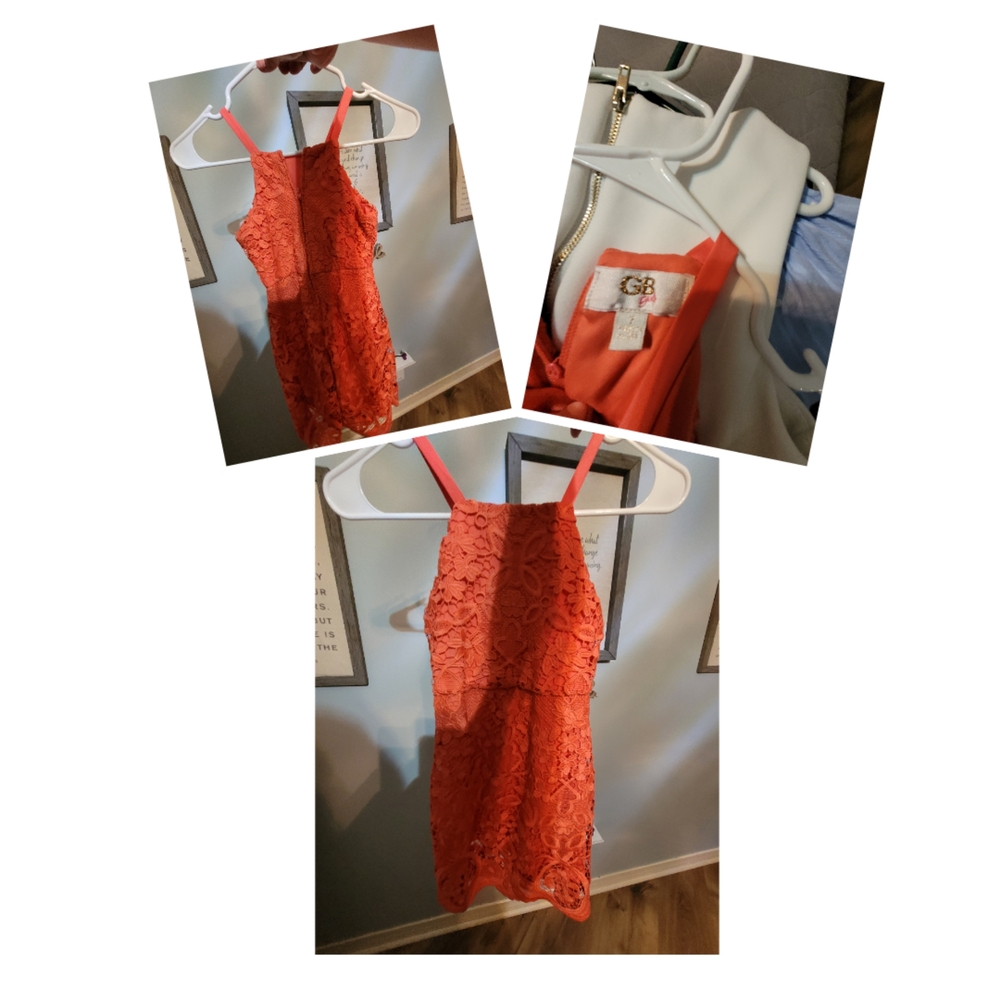 Gianni Bini Orange Halter Mini Dress for Cocktail Nights